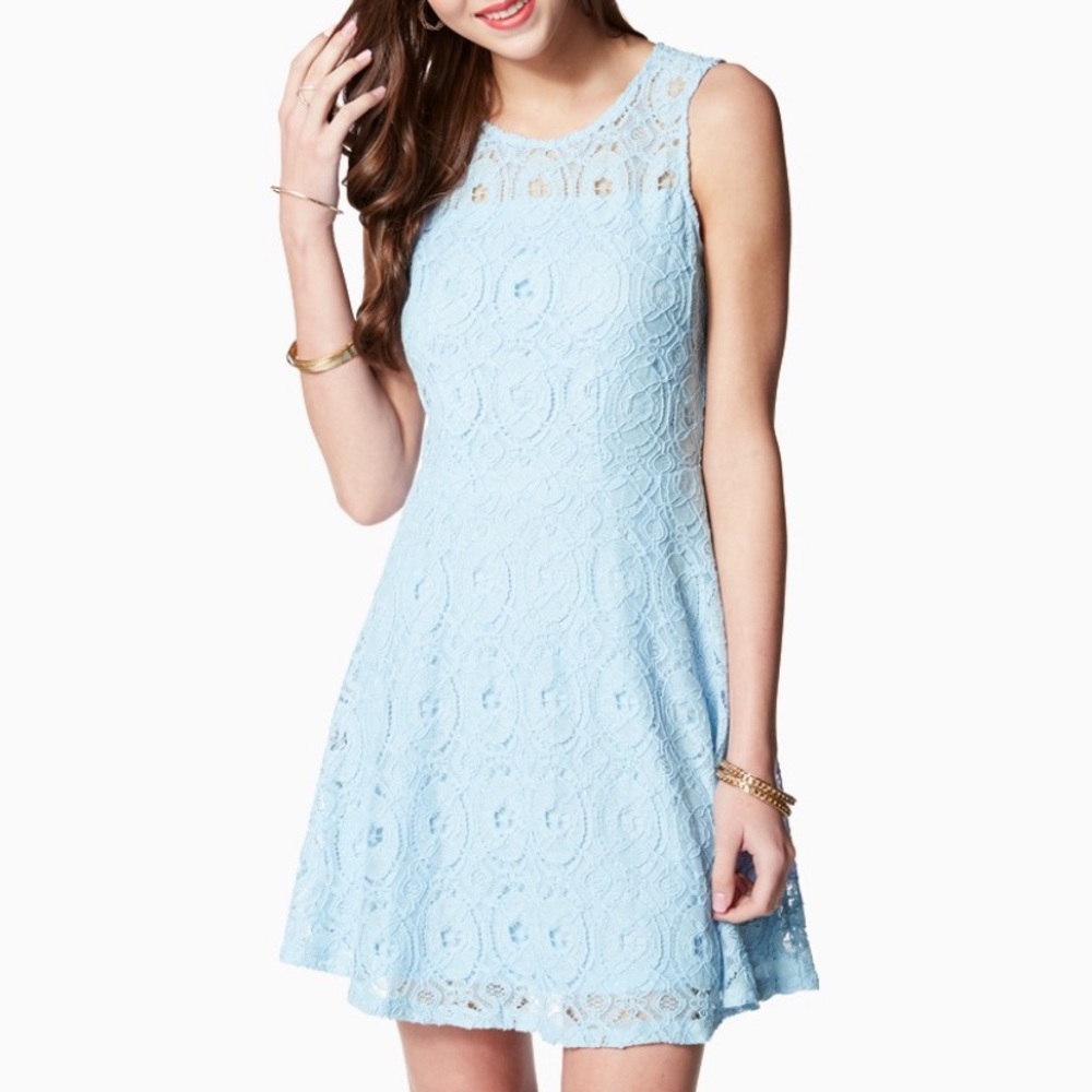 Blue lace dress